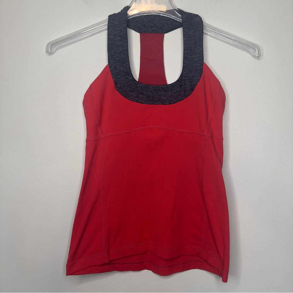 lululemon athletica Red Tank Top with Black Trim